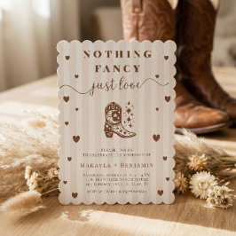 Nothing Fancy Just Love Western Rustic Wedding Inbjudningar