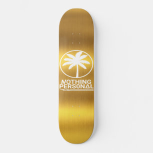 Nothing Personal Gold Däck Mini Skateboard Bräda 18,5 Cm