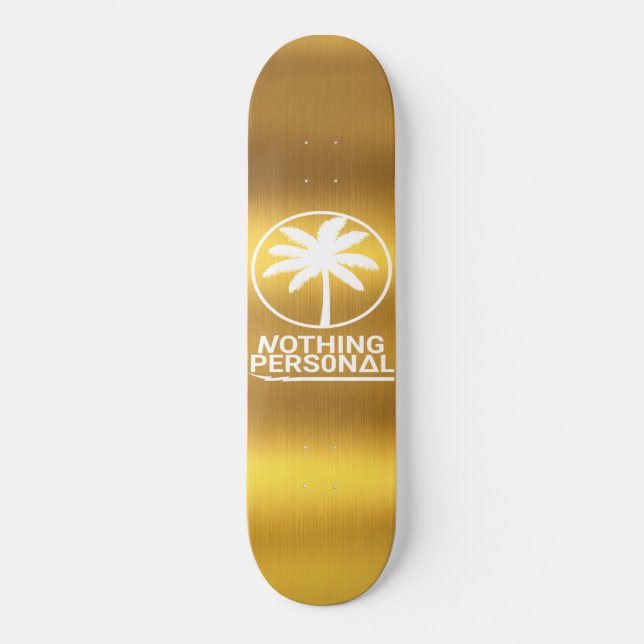 Nothing Personal Gold Däck Mini Skateboard Bräda 18,5 Cm (Framsida)