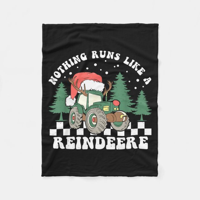 Nothing Runs Like A Reindeer Funny Christmas Famil Fleecefilt (Framsidan)