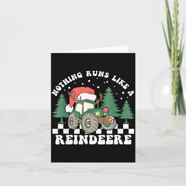 Nothing Runs Like A Reindeer Funny Christmas Famil Kort (Framsida)