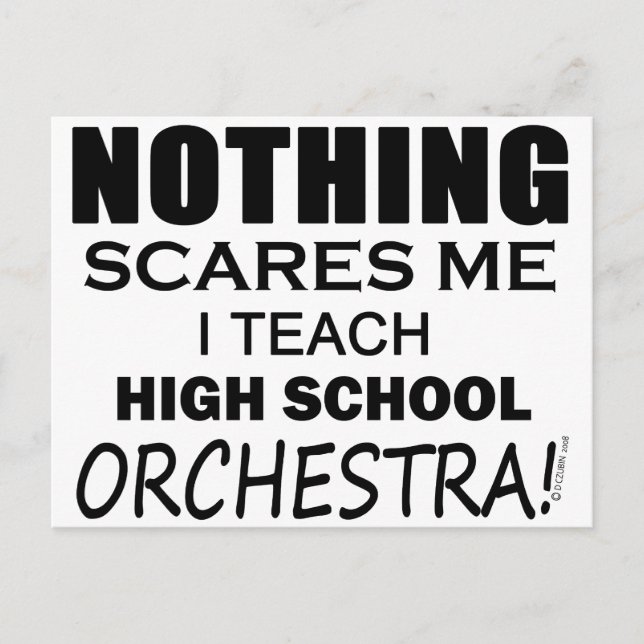 Nothing Scares Me High Schoolorkester Vykort (Framsida)