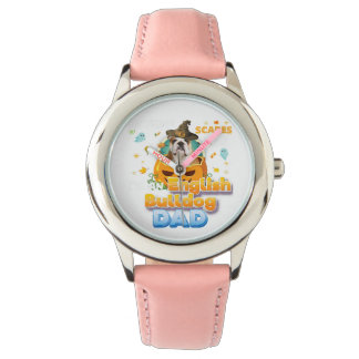 Nothing Scares Me Im An English Bulldog Dad Armbandsur