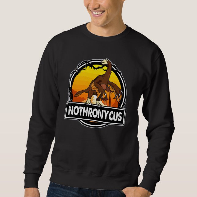 Nothronycus Dinosaur Förhistoriska Dinosaurier Lång Ärmad Tröja (Framsida)