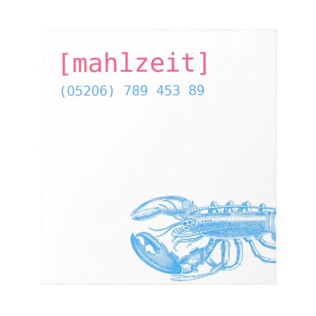 Notizkarten für Restaurants Anteckningsblock (Framsida)