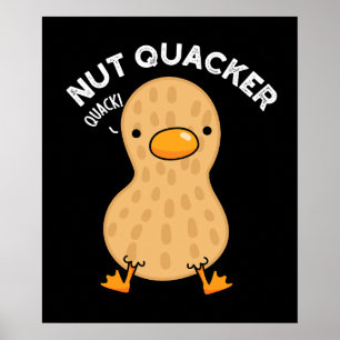 Nötknäckare Roliga Jordnötts Puns Mörk Bakgrund Poster