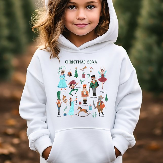 Nötknäpparbalettens karaktärer jul t shirt (Nutcracker Ballet characters Christmas Hoodie)