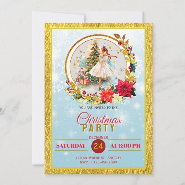 Nötknäppardans Balettballerina - Julfest Julkort (Framsida)