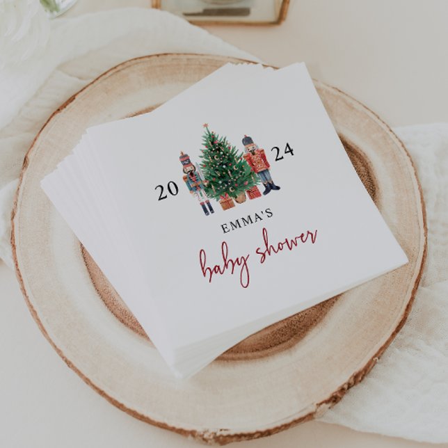 Nötknäppare Baby Pappersservett (Nutcracker Baby Shower Napkins by Painted Paperie)