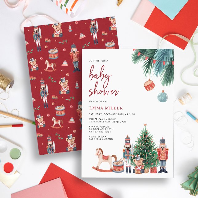 Nötknäppare Baby Shower Inbjudningar (Nutcracker Baby Shower Invitation
)