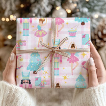 Nötknäppare Balett Jul Pastell Inpackningspapper