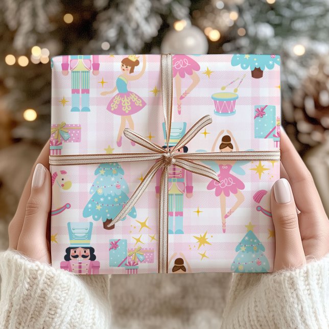 Nötknäppare Balett Jul Pastell Inpackningspapper Presentpapper (Skapare uppladdad)