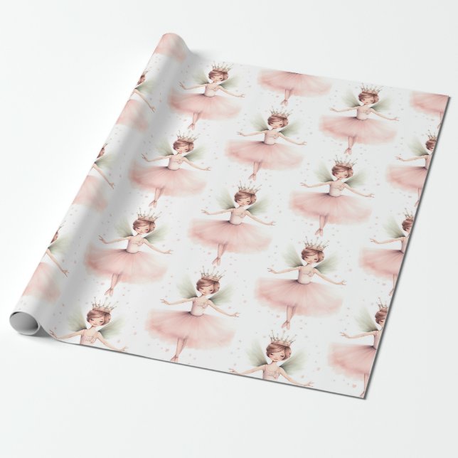 Nötknäppare Ballerina Balett Rosa Mint Presentpapper (Utrullad)