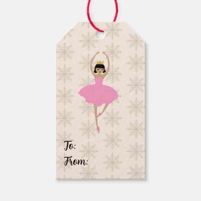 Nötknäppare Ballerina Fe Snowflinga Mönster Presentetikett (Framsidan)