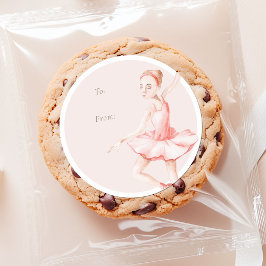 Nötknäppare-ballerina ”Till/Från” julstickeri Runt Klistermärke