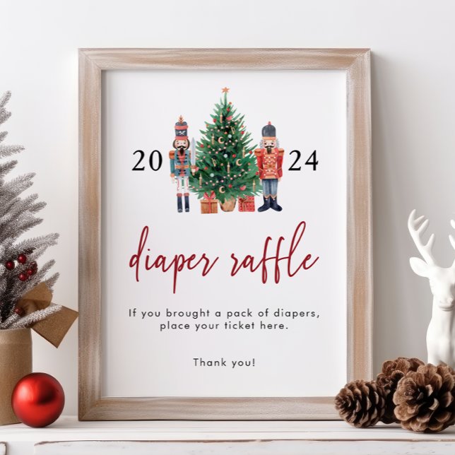 Nötknäppare blöja lotteri skylt (Nutcracker Diaper Raffle Sign
)