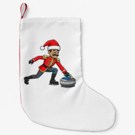 Nötknäppare Curlingspelare Holiday Vintersporter Liten Julstrumpa