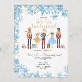 Nötknäppare för födelsedag för vinterONEderland Inbjudningar