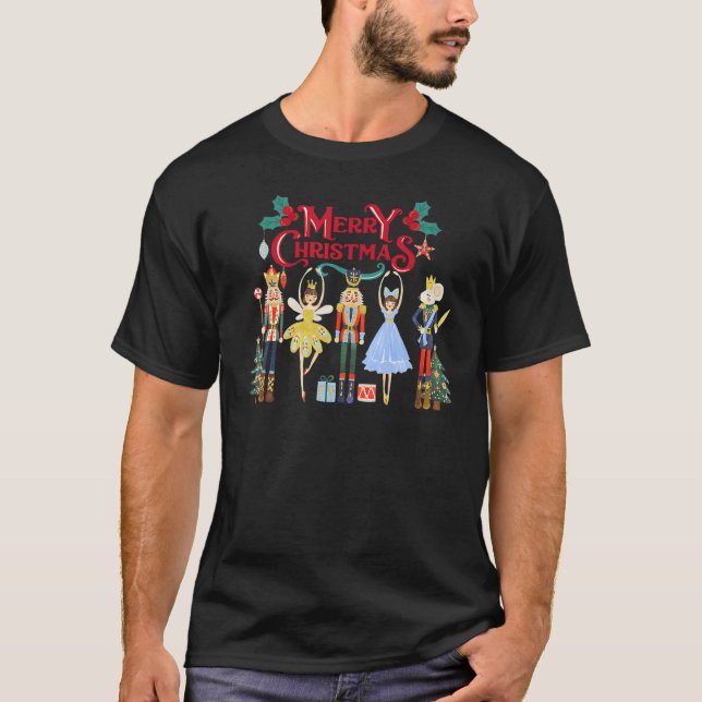 Nötknäppare God Jul Sockerplommon Nötknäppare T Shirt (Framsida)