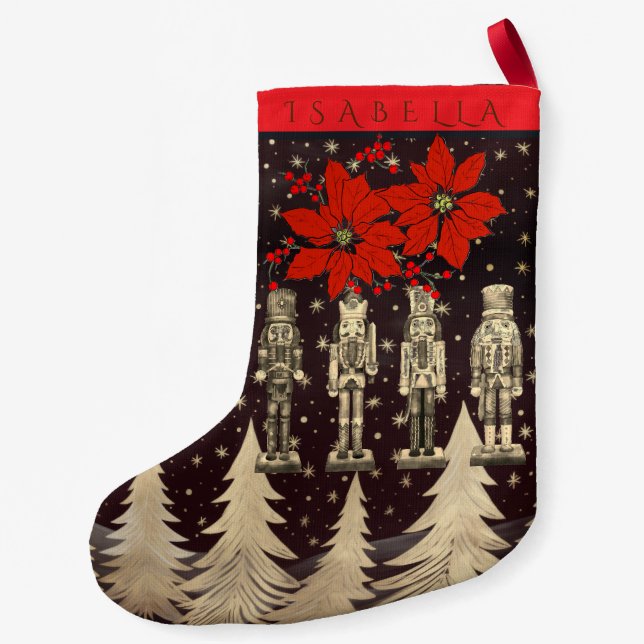   Nötknäppare Gyldena Julgranar Poinsettia Liten Julstrumpa (Baksidan)