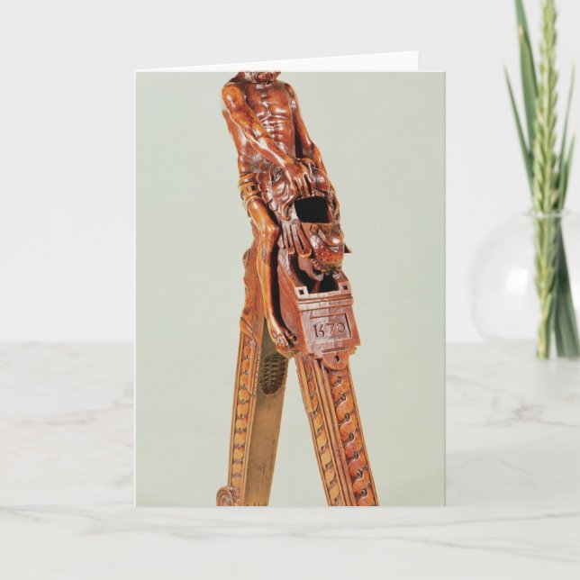 Nötknäppare i form av en man helgkort (Framsida)