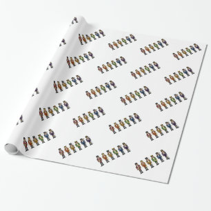 Nötknäppare i regnbågefärger presentpapper