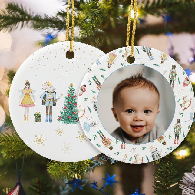 Nötknäppare jul baby foto julgransprydnad keramik (Skapare uppladdad)