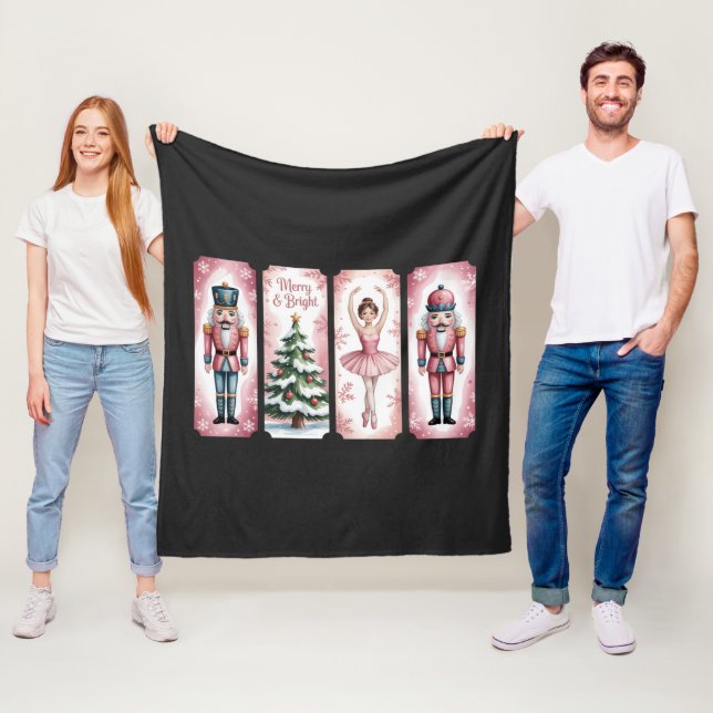 Nötknäppare jul firande present festiv  fleecefilt (På plats)