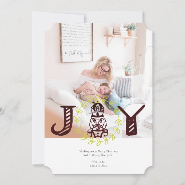 Nötknäppare Jul Foto Kort Glädje (Framsida)