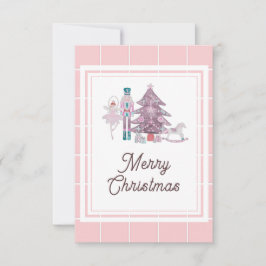 Nötknäppare jul foto rosa Tack-kort Tack Kort