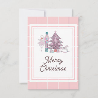 Nötknäppare jul foto rosa Tack-kort Tack Kort