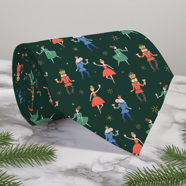 Nötknäppare julcocktails mönster med monogram slips (Skapare uppladdad)