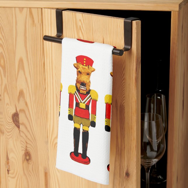Nötknäppare julhundar kökshandduk (Thirds Fold)