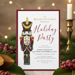 Nötknäppare Klassisk Holiday Julfest Röd Inbjudningar