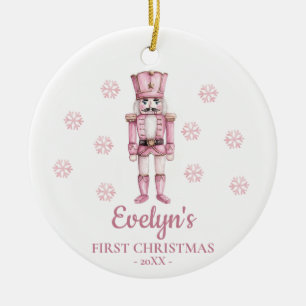 Nötknäppare Personlig Flickas Första Jul Julgransprydnad Keramik