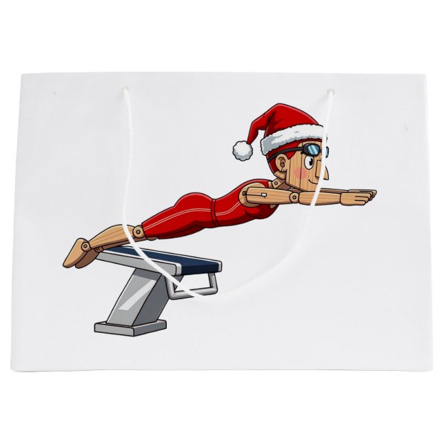 Nötknäppare Simmare Simning Semester Atletisk Xmas (Framsidan)