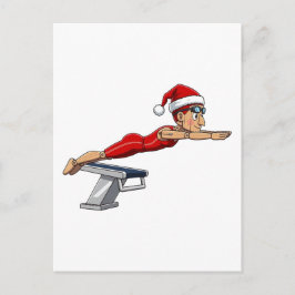 Nötknäppare Simmare Simning Semester Atletisk Xmas Helg Vykort