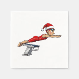 Nötknäppare Simmare Simning Semester Atletisk Xmas Pappersservett