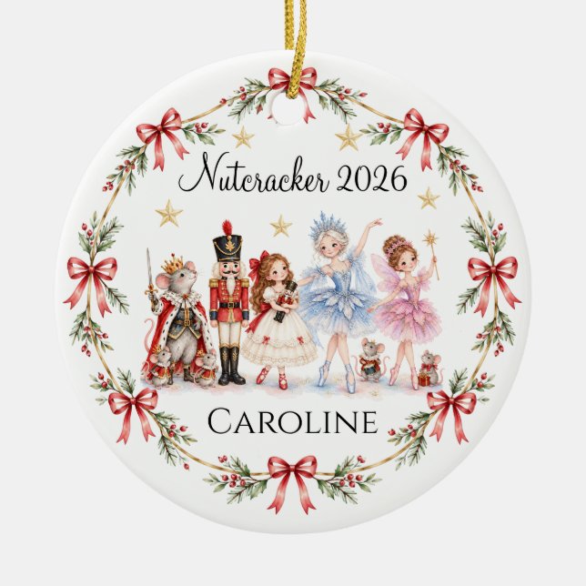 Nötknäppare Snöflinga Keramik Ornament (Framsidan)