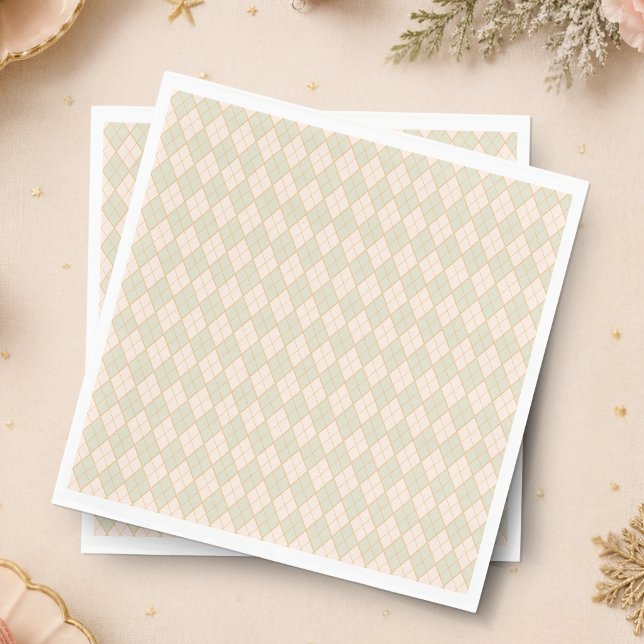 Nötknäppare Sockerplommon Fe Enkel Preppy Argyle Pappersservett (Nutcracker Sugar Plum Fairy Elegant Preppy Argyle Napkins)