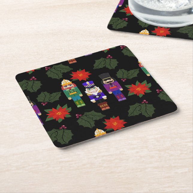 Nötknäppare Soldater Falsk Filtskylt Whimsical Underlägg Papper Kvadrat (Vinklad)