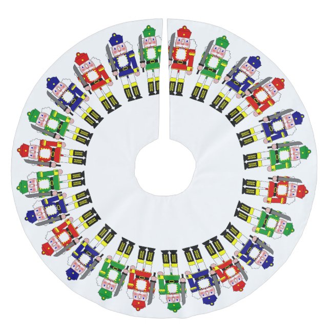 Nötknäppare Soldater Jul Julgransmatta Borstad Polyester (Framsidan)