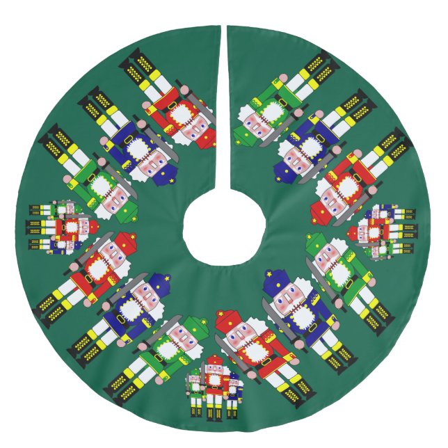 Nötknäppare Soldater Jul Julgransmatta Borstad Polyester (Framsidan)