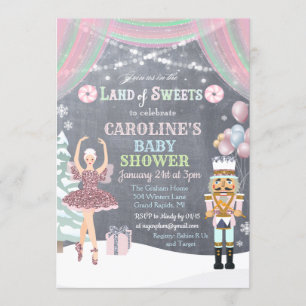 Nötknäppare Sugar Plum Baby Shower Inbjudan