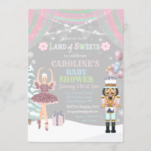 Nötknäppare Sugar Plum Baby Shower Inbjudan