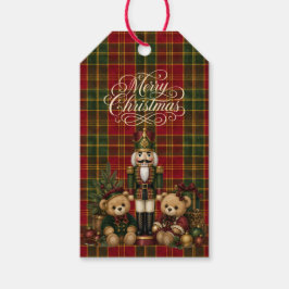 Nötknäppare Teddybjörn Tartan Julrutmottag Presentetikett