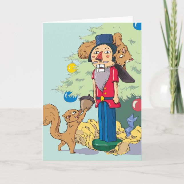 nötknäppare timme helgkort (Framsida)