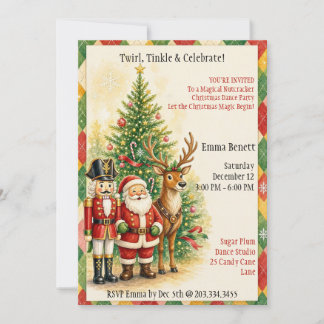 Nötknäppare, Tomte & Ren Juldansfest Inbjudningar