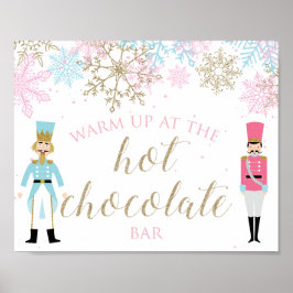 Nötknäppare Varm Kakao Bar Rosa Guld Snöflingor Poster