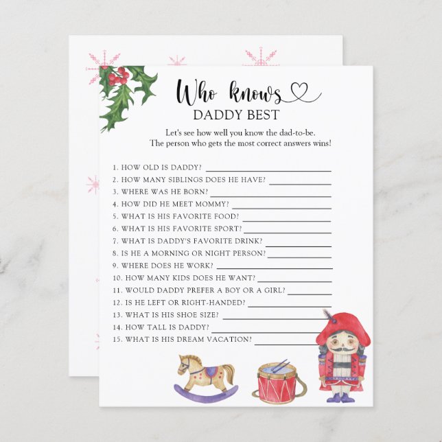 Nötknäppare - Vem vet pappa bäst spel (Fram/baksida)